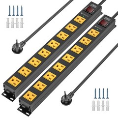 CRST 6-12Outlet Heavy Duty Power Strip Surge Protector, 6FT Power Cord/14AWG/15A
