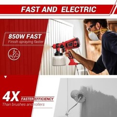 850W High Pressure Corded Electric Paint Sprayer 1400ML HVLP Spray Paint Gun US
