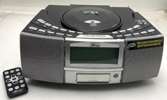 Wedge A4116 CD Player USB SD AM/FM Alarm Clock Radio Tested w/ Remote & AM ant.