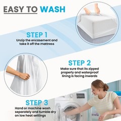 Zippered Mattress Encasement Waterproof Protector Hypoallergenic Mattress Cover
