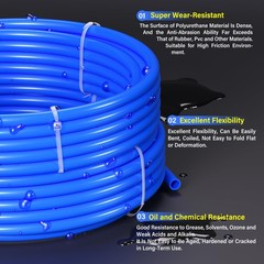 TAILONZ PNEUMATIC Blue 6mm OD 4mm ID Polyurethane PU Air Hose Pipe Tube Kit 1…