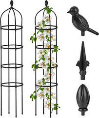 Garden Obelisk Trellis for Climbing Plants Outdoor 6 Ft Rose Bush Round Trellis