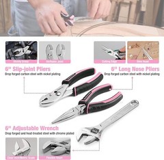 WORKPRO Pink Tool Set 84 PCS Tool Kit for Women Basic Household Pink Tool Box US