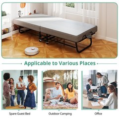 DUJAHMLAND Rollaway Bed Folding Bed with 6cm Foam Mattress for Adults & Guest