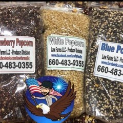 Home Grown Popcorn 20# – White – Blue – Strawberry – Mushroom Yellow