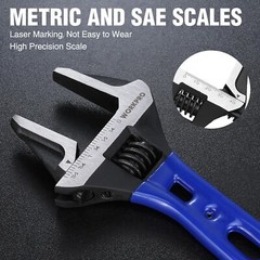 WORKPRO 6-inch Stubby Adjustable Wrench 1.5″ Wide Jaw Opening Wrench Metric/SAE