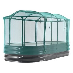 Uimoso Galvanized Steel Raised Garden Bed 6x3x1ft Oval Planter withSelf-Watering
