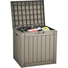 31 Gallon Waterproof Outdoor Storage Box, Lockable Lid for Patio, Pool & Garden