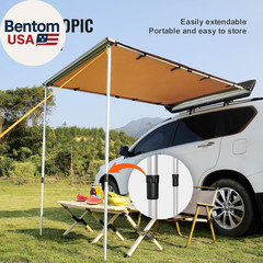 Vehicle Awning 4.6’X6.6′ Roof Rack Pull-Out Sun Shade UV50+ Pu3000Mm, Retractabl
