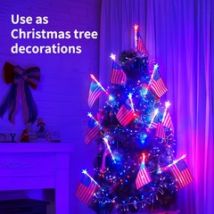8Pcs Solar American Flag Lights Set for 4th of July Decoration Yard Garden Decor