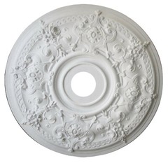 30″ ROUND CHANDELIER CEILING MEDALLION WHITE FRENCH BOUQUET FOYER DINING ROOM