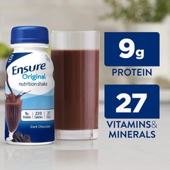 Ensure Original Dark Chocolate Nutrition Shake | Small 8 Fl Oz (Pack of 24)