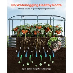 Uimoso Galvanized Steel Raised Garden Bed 6x3x1ft Oval Planter withSelf-Watering