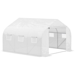 12′ x 10′ x 7′ Greenhouse Large Walk-in Hot Green House Plant Gardening White