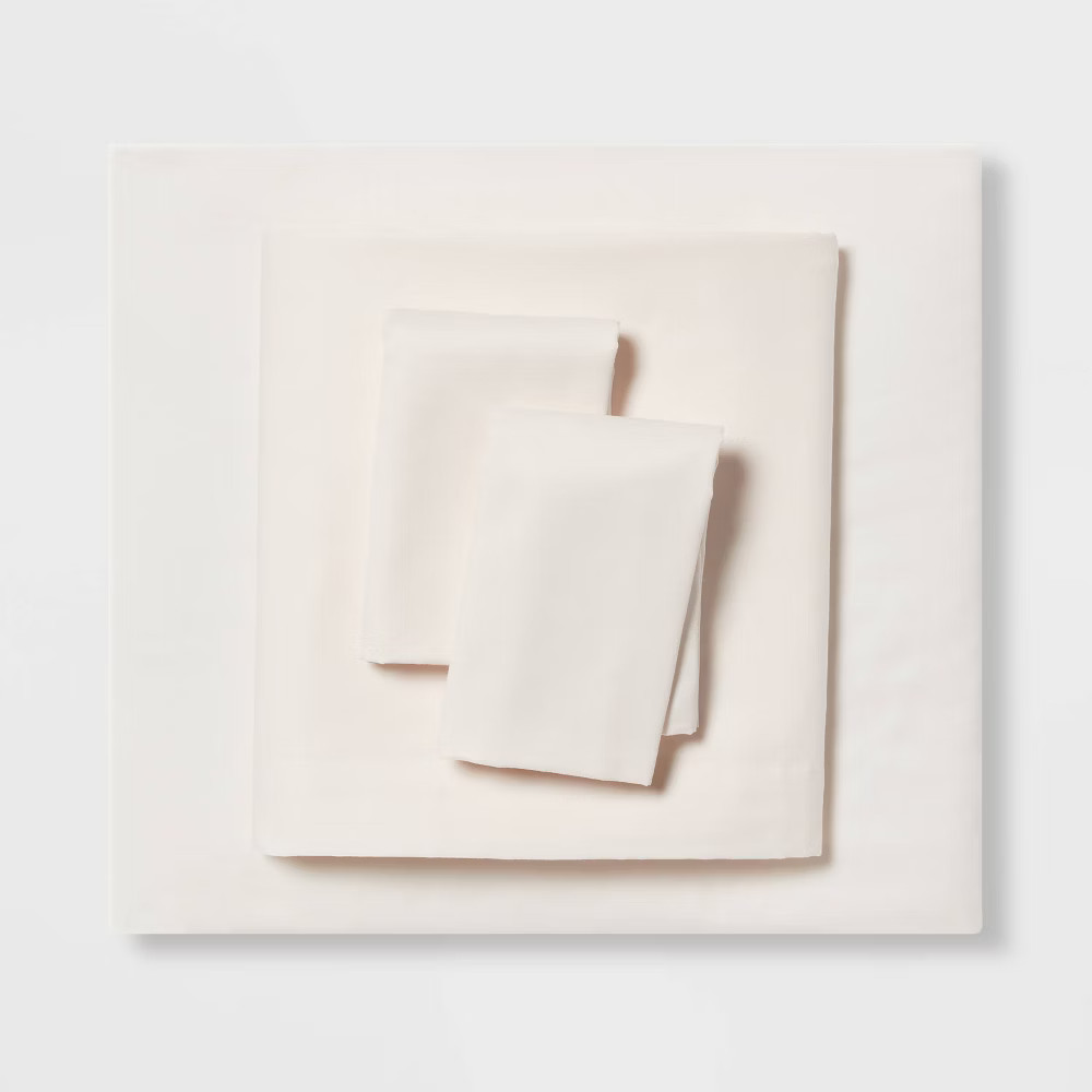 Full Easy Care Cotton Blend Sateen Sheet Set Ivory – Room Essentials: