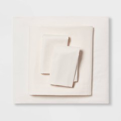 Full Easy Care Cotton Blend Sateen Sheet Set Ivory – Room Essentials:
