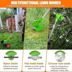 24V Cordless Weed Eater Electric Brush Cutter Lawn Edger Grass String Trimmer