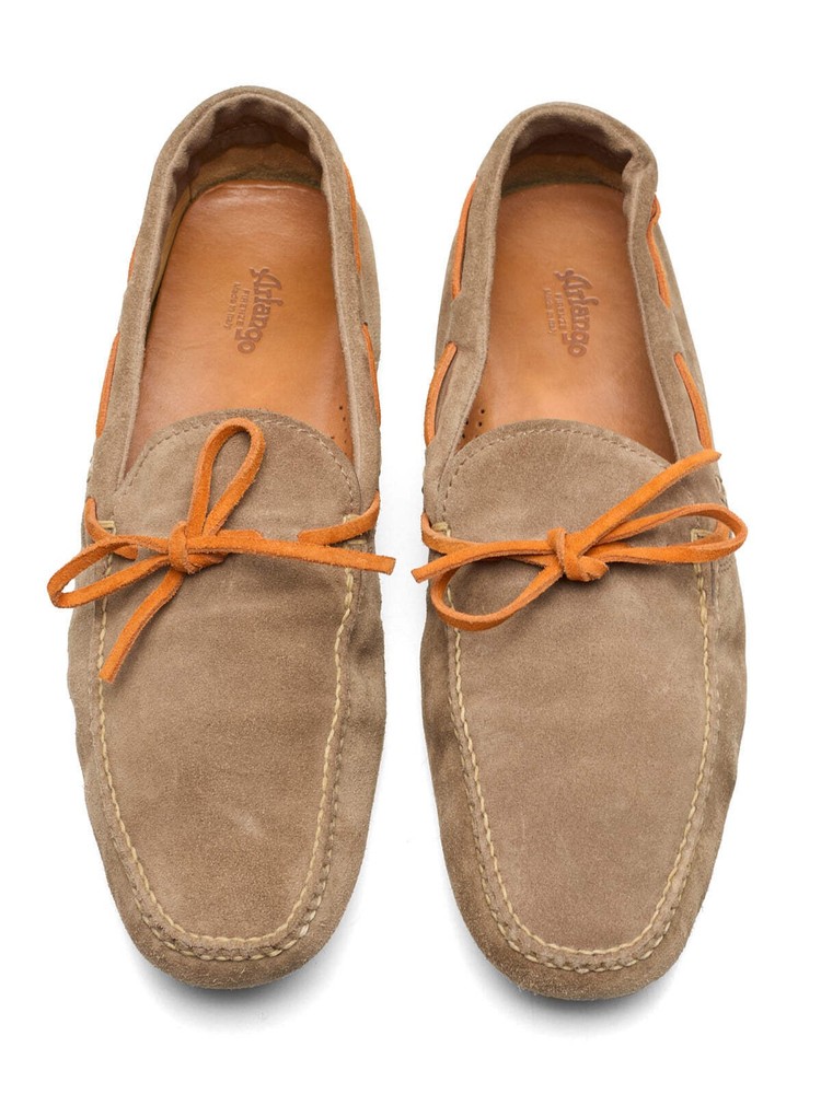 ARFANGO Firenze Tan Suede Leather Driving Moccasin EU 9.5 US 10.5