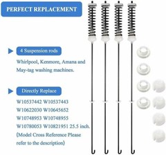 W10780045 W10821956 Suspension Rod Kit for Whirlpool Kenmore Washer 4Pcs New