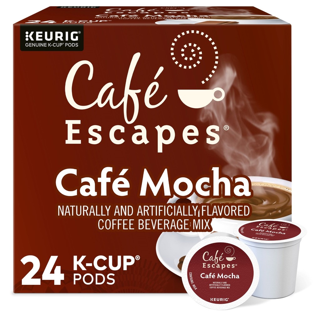 Cafe Escapes Cafe Mocha, Keurig K-Cup Pod, 24 Count