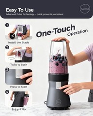 28oz Personal Blender with Detachable Attachment and Push Button Control