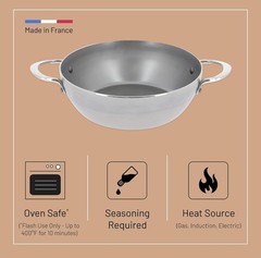 de Buyer 11″ MINERAL B Country Fry Pan 2 Handle Pro Oven Safe