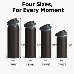 ENCOOL Leakproof Insulated Water Bottle with Straw Dual-Sip Water Bottle Bag-…