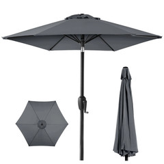 7.5 Ft Heavy-Duty Outdoor Market Patio Umbrella W/ Push Button Tilt, Easy Crank