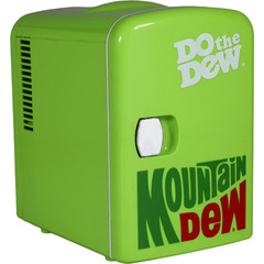 Green Red Mountain Mtn Dew Soda Mini Fridge Compact Personal Refrigerator Retro