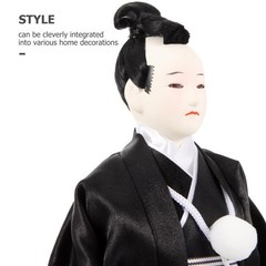 Samurai Doll Japanese Style Desktop Ornament 11.02In Cloth Kimono Figure for …