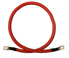 2 AWG 2 Gauge Single Red 7 feet w/ 3/8″ Lugs Pure Copper Battery Inverter Cables