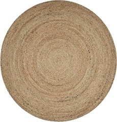 Rug Round Jute Reversible 100% Natural Braided Home Decor Rustic Look Rug