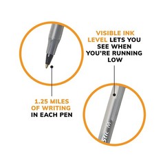BIC Round Stic Xtra Life Black Ballpoint Pens, Medium Point (1.0mm), 12-Count…