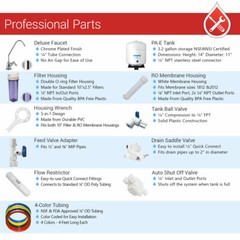 5 Stage Kitchen Home Drinking Reverse Osmosis System RO MAX Water USA Filters
