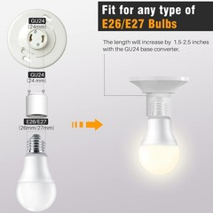 GU24 To E27 /E26 Screw LED Light Lamp Bulb Base Adapter Socket Converter Adaptor