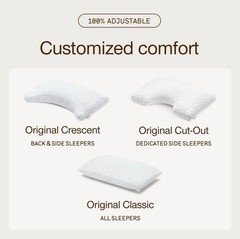 Coop Home Goods Original Crescent Adjustable Pillow, King Bed Pillows for…