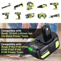 8.0Ah for RYOBI P108 Li-Ion 18V Battery PBP005 LITHIUM-Ion P103 P107 P108 NEW