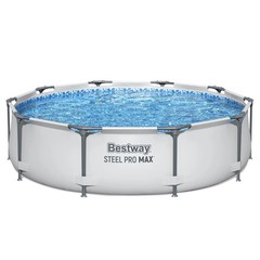 Bestway Steel Pro Max 10’x30″ Round Above Ground Outdoor Swimming Pool with Pump