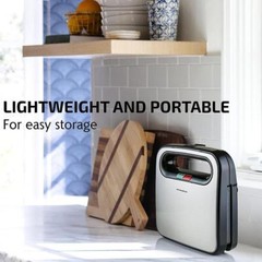 Electric Sandwich Maker, Non-Stick Plates, Indicator Lights, New-Black GPS401B