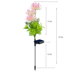 Solar Garden Lights Flower Outdoor Waterproof LED Flower Stake Lamp Yard Pink