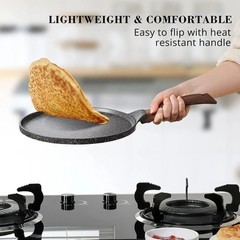 Nonstick Crepe Pan 5 PCS Kitchen Pancake Grill 8 Inch Granite Flat Skillet
