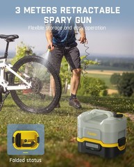 Fanttik Portable Cordless Electric Sprayer w/2.1Gal Tank, Retractable Spray Head