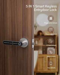 Smart Door Handle, Fingerprint Keyless Entry Electronic Digital Keypad Free APP