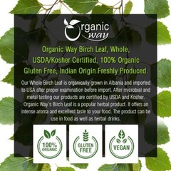 Organic Way Birch Leaf Whole – Herbal Tea | Organic, Kosher & USDA Certified