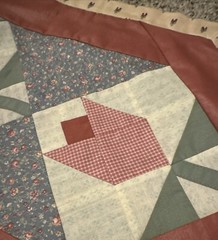 Quilted table runner Tulips country chic handmade pink ivory 51×15.5 in Spring