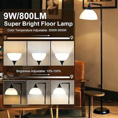 Anrotix LED Floor Lamp Horn-Shaped Metal Standing Light Remote Dimmable Folding