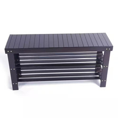 35.43 In. L X 11.02 In. W X 17.72 In. H 10-Pairs 3-Tier Brown Bamboo Shoe Rack