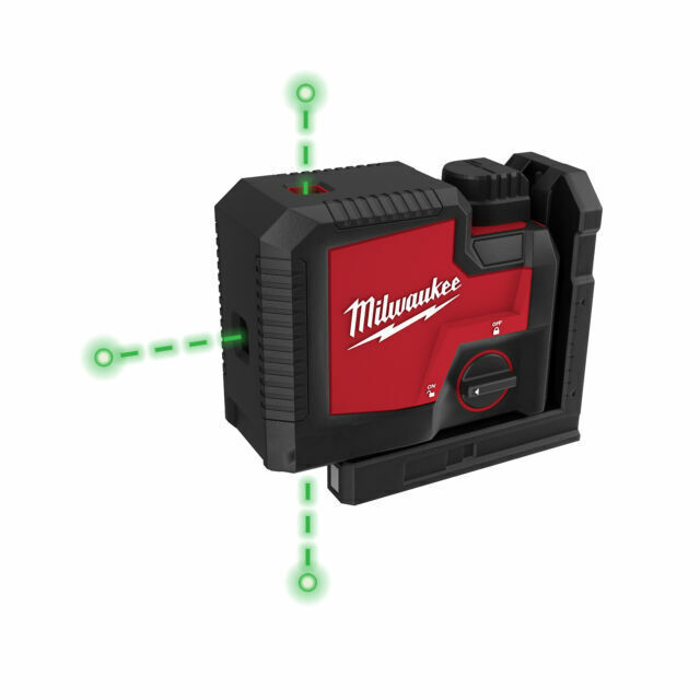 Milwaukee 3510-21 USB Rechargeable Green 3-Point Laser – Black/Red