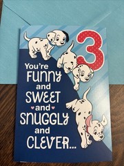 Disney 3rd Birthday You’re 3 Years Old 101 Dalmatians Dog Hallmark Greeting Card
