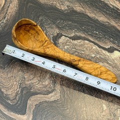 10″ Olive Wood Ladle Handmade in Tunisia, Gorgeous Unique Wood Characteristics